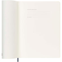 Load image into Gallery viewer, Moleskine soft cover 12 month weekly XL planner — Sapphire blue (detail)