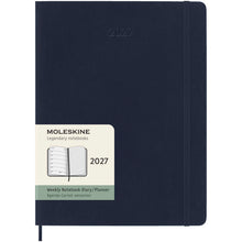 Load image into Gallery viewer, Moleskine soft cover 12 month weekly XL planner — Sapphire blue