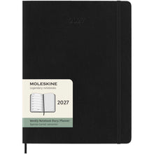 Load image into Gallery viewer, Moleskine soft cover 12 month weekly XL planner — Black