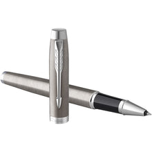 Load image into Gallery viewer, Parker IM rollerball pen (black ink) — Silver (detail)