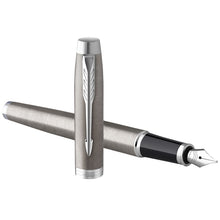 Load image into Gallery viewer, Parker IM fountain pen (blue ink) — Silver (detail)