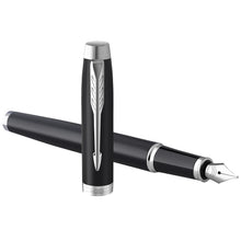 Load image into Gallery viewer, Parker IM fountain pen (blue ink) — Black Matted (detail)