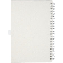 Load image into Gallery viewer, Dairy Dream A5 size reference recycled milk cartons spiral notebook — Off white (back)