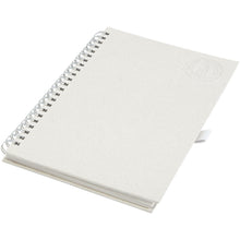 Load image into Gallery viewer, Dairy Dream A5 size reference recycled milk cartons spiral notebook — Off white