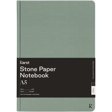 Load image into Gallery viewer, Karst® A5 stone paper hardcover notebook - lined — Heather green (front)
