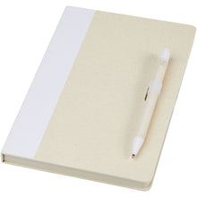 Load image into Gallery viewer, Dairy Dream A5 size reference recycled milk cartons notebook and ballpoint pen set — White