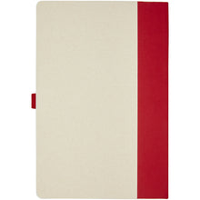 Load image into Gallery viewer, Dairy Dream A5 size reference recycled milk cartons notebook and ballpoint pen set — Red (back)