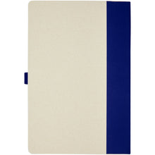 Load image into Gallery viewer, Dairy Dream A5 size reference recycled milk cartons notebook and ballpoint pen set — Blue (back)