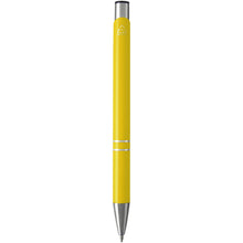 Load image into Gallery viewer, Moneta recycled aluminium ballpoint pen (black ink) — Yellow (back)