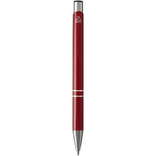 Load image into Gallery viewer, Moneta recycled aluminium ballpoint pen (black ink) — Red (back)