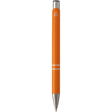 Load image into Gallery viewer, Moneta recycled aluminium ballpoint pen (black ink) — Orange (back)