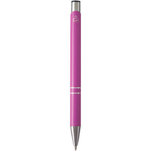 Load image into Gallery viewer, Moneta recycled aluminium ballpoint pen (black ink) — Magenta (back)