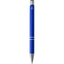 Load image into Gallery viewer, Moneta recycled aluminium ballpoint pen (black ink) — Royal blue (back)