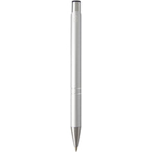 Load image into Gallery viewer, Moneta recycled aluminium ballpoint pen (black ink) — Silver (back)