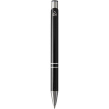 Load image into Gallery viewer, Moneta recycled aluminium ballpoint pen (black ink) — Black (back)