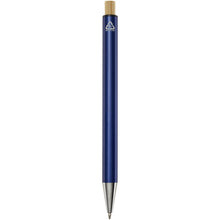 Load image into Gallery viewer, Cyrus recycled aluminium ballpoint pen (blue ink) — Navy (back)