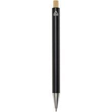 Load image into Gallery viewer, Cyrus recycled aluminium ballpoint pen (blue ink) — Black (back)