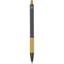 Load image into Gallery viewer, Darius recycled aluminium ballpoint pen (blue ink) — Grey (back)