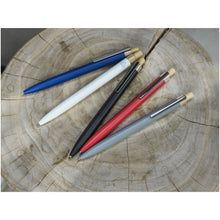 Load image into Gallery viewer, Nooshin recycled aluminium ballpoint pen (black ink) — lifestyle