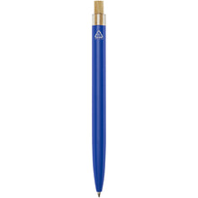 Load image into Gallery viewer, Nooshin recycled aluminium ballpoint pen (black ink) — Blue (back)