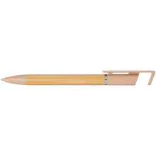 Load image into Gallery viewer, Delfina phone holder pen (blue ink) — Oatmeal (front)