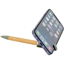 Load image into Gallery viewer, Delfina phone holder pen (blue ink) — Heather green (detail 2)