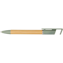 Load image into Gallery viewer, Delfina phone holder pen (blue ink) — Heather green (front)