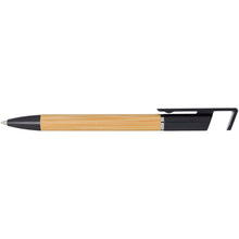 Load image into Gallery viewer, Delfina phone holder pen (blue ink) — Black (front)