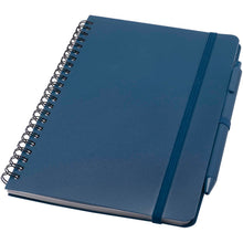 Load image into Gallery viewer, Thalaasa A5 ocean-bound hard cover notebook with ballpoint pen (black ink) — Ocean blue