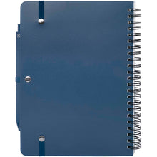 Load image into Gallery viewer, Thalaasa A5 ocean-bound hard cover notebook with ballpoint pen (black ink) — Ocean blue (back)