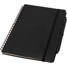 Load image into Gallery viewer, Thalaasa A5 ocean-bound hard cover notebook with ballpoint pen (black ink) — Black