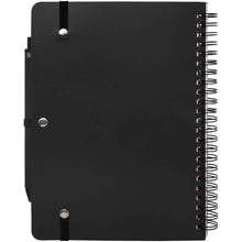 Load image into Gallery viewer, Thalaasa A5 ocean-bound hard cover notebook with ballpoint pen (black ink) — Black (back)