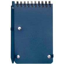 Load image into Gallery viewer, Thalaasa A6 hard cover ocean-bound notebook with ballpoint pen (black ink) — Ocean blue (back)