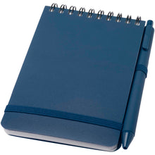 Load image into Gallery viewer, Thalaasa A6 hard cover ocean-bound notebook with ballpoint pen (black ink) — Ocean blue