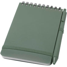 Load image into Gallery viewer, Thalaasa A6 hard cover ocean-bound notebook with ballpoint pen (black ink) — Heather green