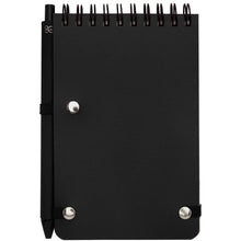 Load image into Gallery viewer, Thalaasa A6 hard cover ocean-bound notebook with ballpoint pen (black ink) — Black (back)