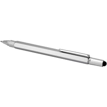 Load image into Gallery viewer, Dora recycled aluminium multifunctional pen (black ink) — Silver (detail)