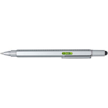 Load image into Gallery viewer, Dora recycled aluminium multifunctional pen (black ink) — Silver (front)