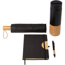 Load image into Gallery viewer, Carmen A5 hard cover notebook and ballpoint pen gift set (black ink) — Black (detail)