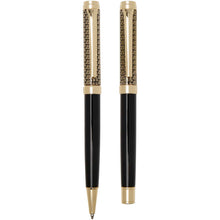 Load image into Gallery viewer, Legato ballpoint and rollerball pen set (blue ink) — Gold (front)