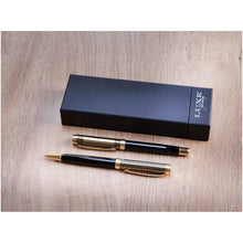 Load image into Gallery viewer, Legato ballpoint and rollerball pen set (blue ink) — lifestyle