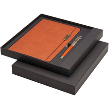 Load image into Gallery viewer, Legato A5 notebook and rollerball pen set (blue ink) — Brown