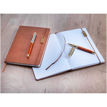 Load image into Gallery viewer, Legato A5 notebook and rollerball pen set (blue ink) — lifestyle