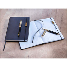 Load image into Gallery viewer, Legato A5 notebook and rollerball pen set (blue ink) — lifestyle