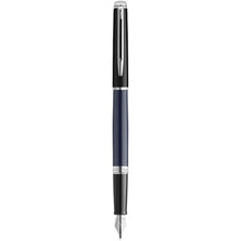 Load image into Gallery viewer, Hemisphere colour blocking fountain pen with palladium trim (blue ink) — Blue / Black