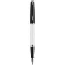 Load image into Gallery viewer, Hemisphere colour blocking rollerball pen with palladium trim (black ink) — White / Black