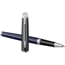 Load image into Gallery viewer, Hemisphere colour blocking rollerball pen with palladium trim (black ink) — Blue / Black (detail 2)