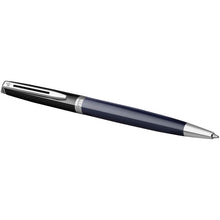 Load image into Gallery viewer, Hemisphere colour blocking ballpoint pen with palladium trim (blue ink) — Blue / Black (detail)