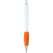 Load image into Gallery viewer, Nash recycled plastic ballpoint pen (blue ink) — Orange (back)