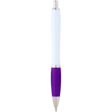 Load image into Gallery viewer, Nash recycled plastic ballpoint pen (blue ink) — Purple (back)